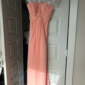 David’s Bridal, Bellini strapless bridesmaid dress